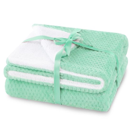 SHLEEPY Throw Mint Color Embossed Jacquard Classic Style 220x240