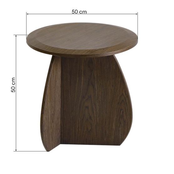 Side Table Noku 50 cm, Dark Walnut