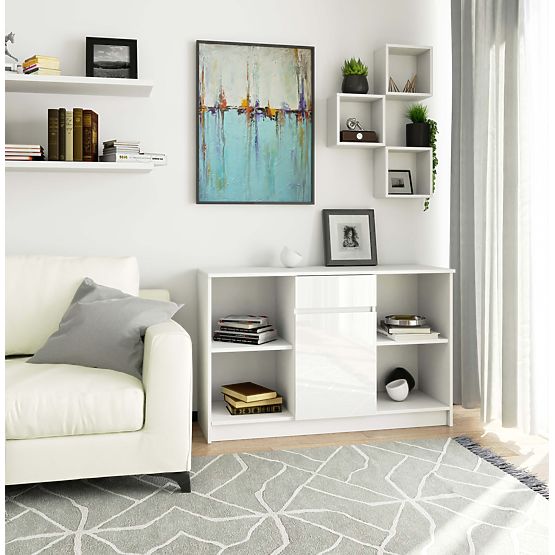 SIDEBOARD B-17 120 cm 1 DRAWER 1 DOOR PK WHITE / WHITE GLOSS