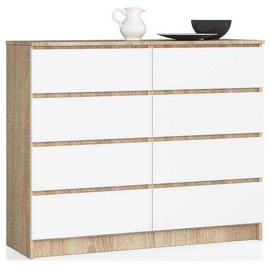 SIDEBOARD K 120 cm 8 DRAWERS PK SONOMA / WHITE