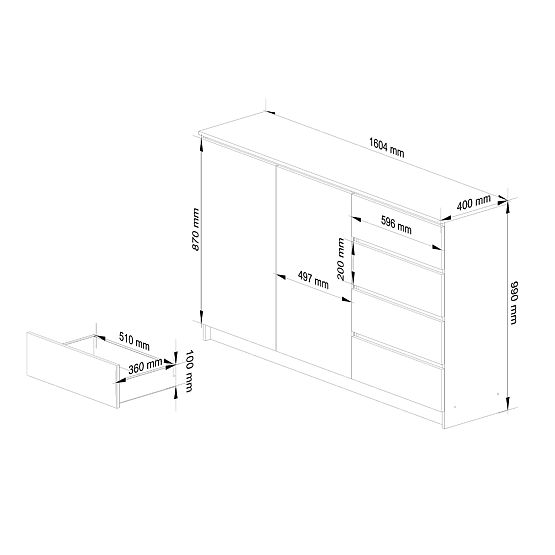 SIDEBOARD K013 CLP PK WHITE