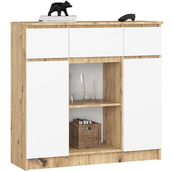 SIDEBOARD K100 2D 3DR 1S PK OAK ARTISAN / WHITE