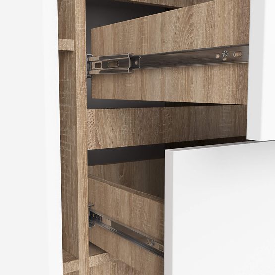 SIDEBOARD K100 2D 3DR OAK SONOMA / WHITE