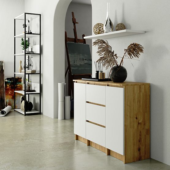 SIDEBOARD K100 2D 3DR PK ARTISAN OAK / WHITE