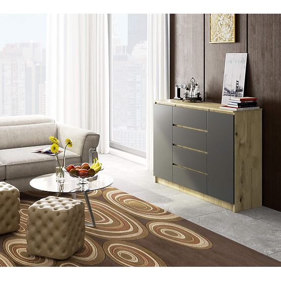 SIDEBOARD K140 2D 4DR CLP PK ARTISAN OAK / GRAY
