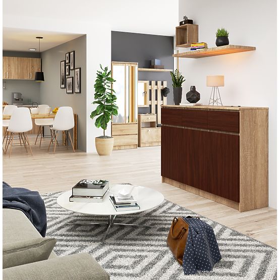 SIDEBOARD K140 3D 3DR CLP PK SONOMA / WENGE