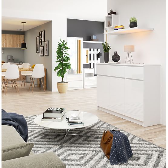 SIDEBOARD K140 3D 3SZ CLP PK WHITE GLOSS