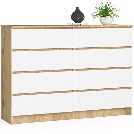 SIDEBOARD K140 8SZ CLP OAK ARTISAN / WHITE