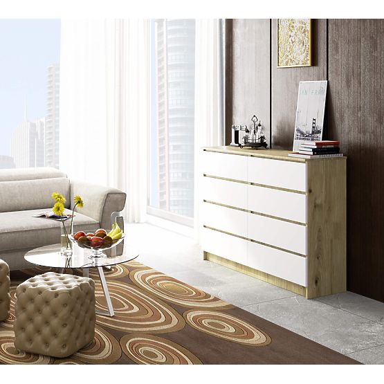 SIDEBOARD K140 8SZ CLP OAK ARTISAN / WHITE