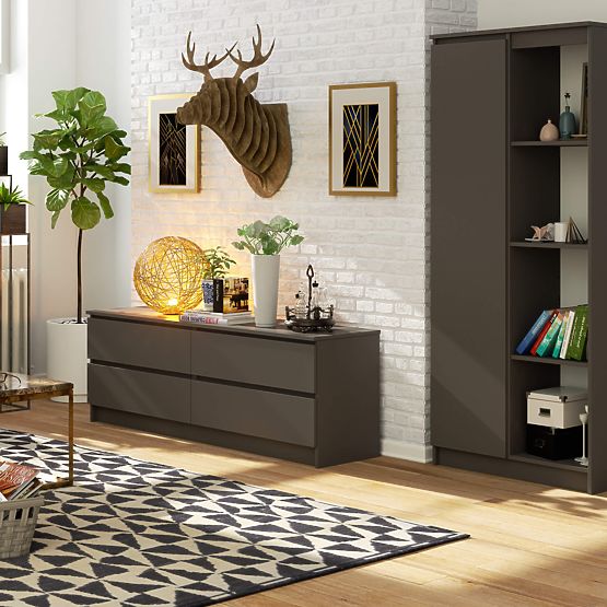 SIDEBOARD K160 4DR CLP PK GRAPHITE GRAY