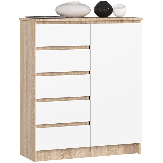 SIDEBOARD K80 1D 5DR OAK SONOMA / WHITE