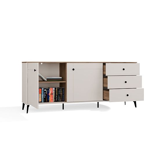 Sideboard POINT 2D3S Cashmere Beige Castello Oak Cabinet 3 Drawers 2 Doors Living Room