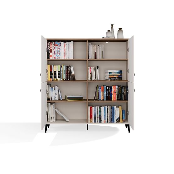 Sideboard POINT 4D Cashmere Beige Oak Castello Cabinet 4 Doors 8 Shelves for Living Room