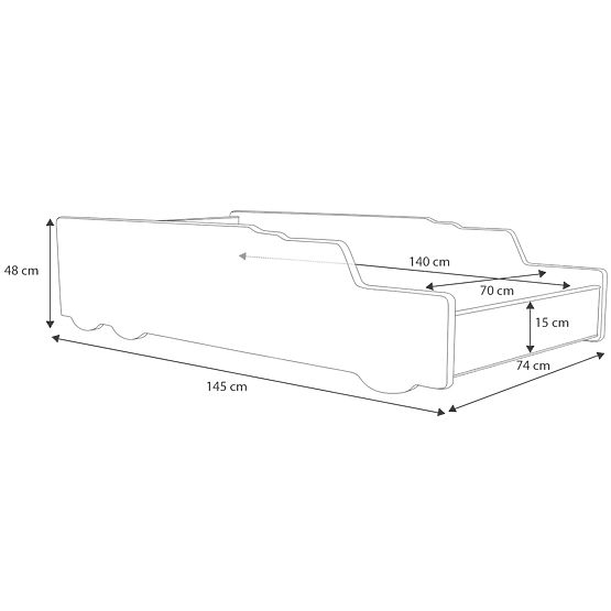 Single Bed Fire Truck 140x70 with Mattress