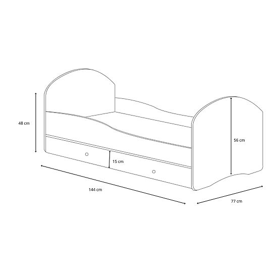 Single Bed Luk 140x70 with Drawer