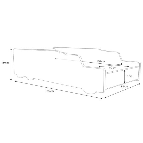 Single Bed Tipper 160x80 with Mattress