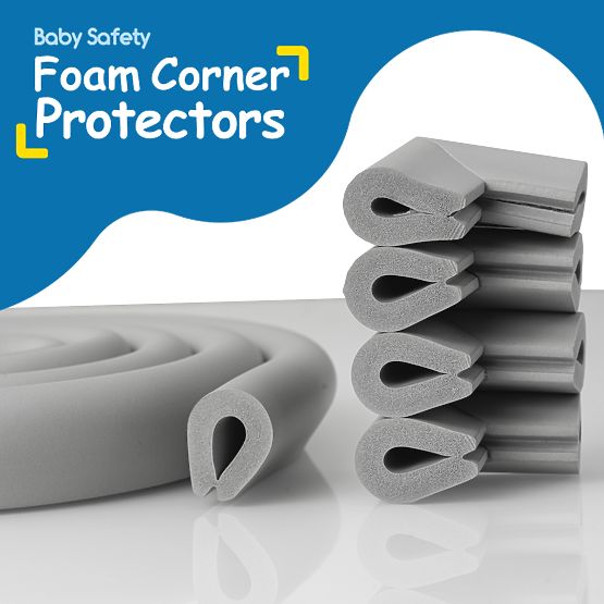 SIPO Foam corner protectors for glass surfaces, gray - 4 pcs