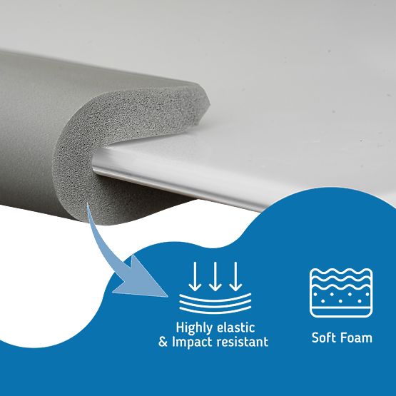 SIPO Foam corner protectors for glass surfaces, gray - 4 pcs