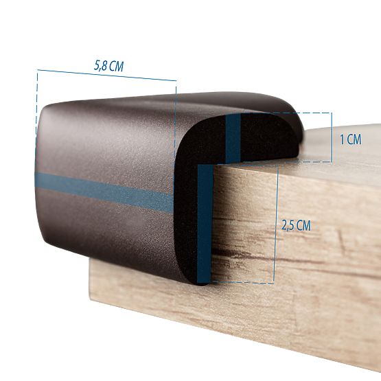 SIPO Foam protection for furniture corners, black - 4 pcs