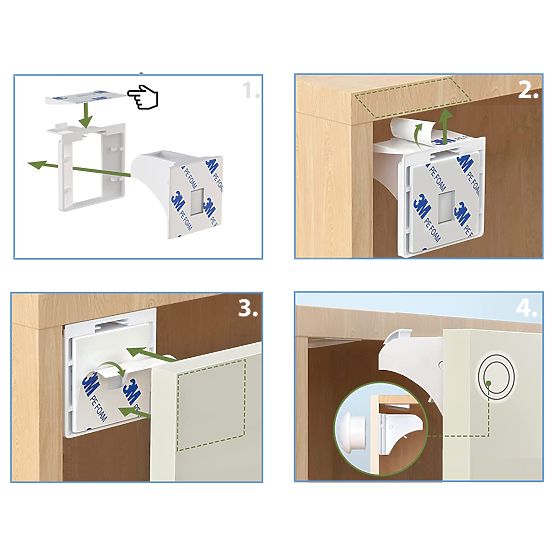 SIPO Magnetic locks for cabinets and drawers - 4 pcs