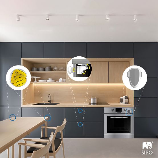 SIPO Magnetic locks for cabinets and drawers - 4 pcs