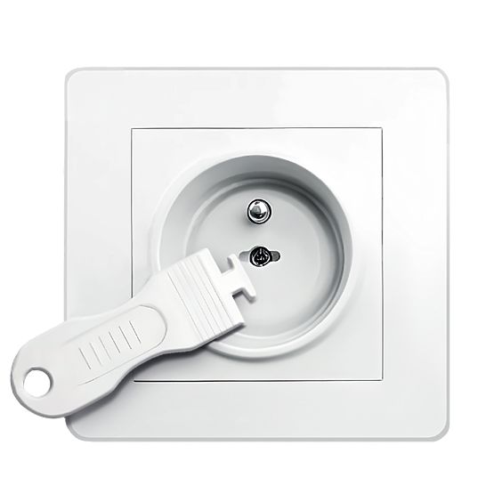 SIPO Protective covers for electric sockets, white - 12 pcs