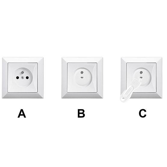 SIPO Protective covers for electric sockets, white - 12 pcs