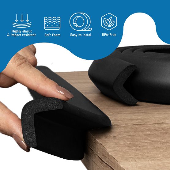 SIPO Protective tape for furniture edges, black - 1 pc