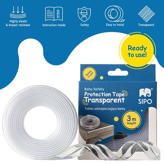 SIPO Protective Edge Tape for Furniture, Transparent - 1pc