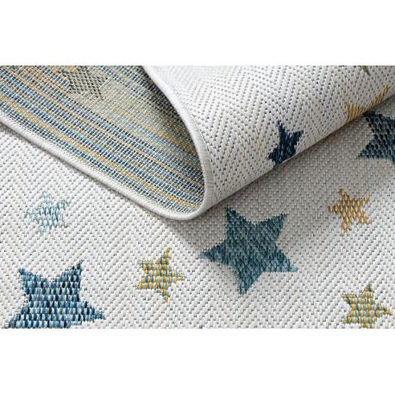 SISAL COOPER Carpet Stars 22260 Ecru / Dark Blue