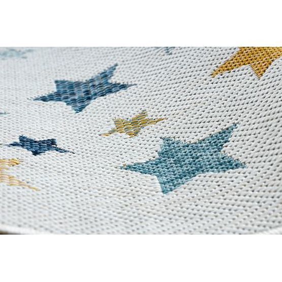 SISAL COOPER Carpet Stars 22260 Ecru / Dark Blue