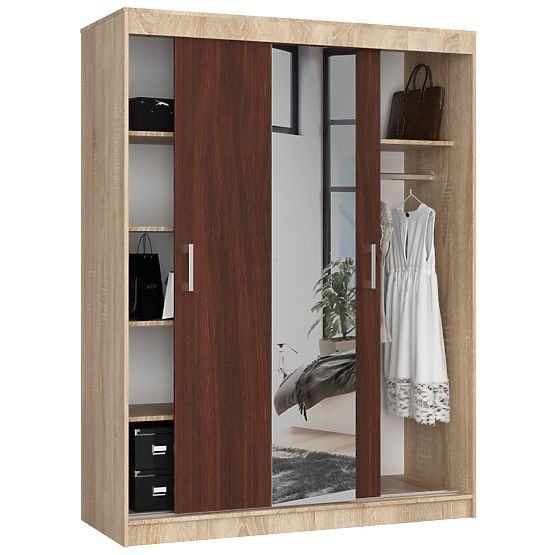 SLIDING WARDROBE 150cm CLP SONOMA / WENGE