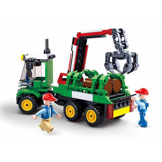 Sluban Town Farm Construction Set M38-B0778 - Tractor with Log Trailer