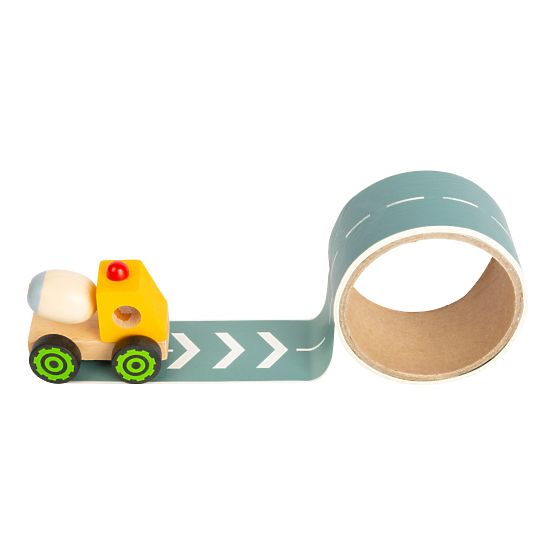 small foot Construction Vehicle with Road 1 pc Yellow