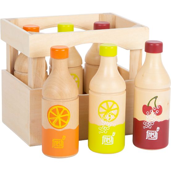 small foot Crate with 6 Beverage Bottles