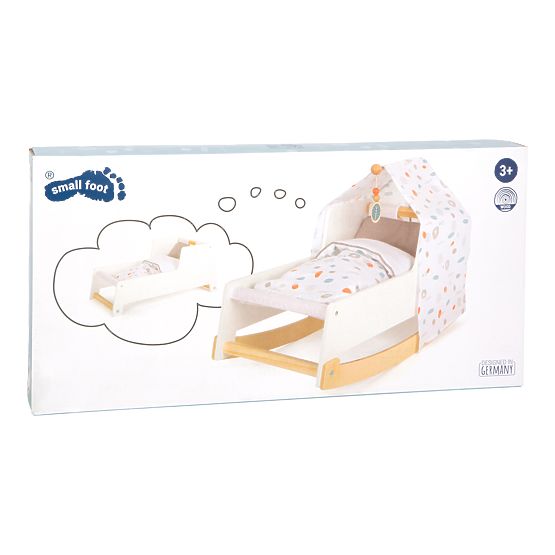 small foot Doll Cradle Little Button