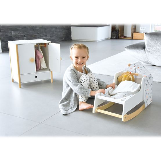 small foot Doll Cradle Little Button