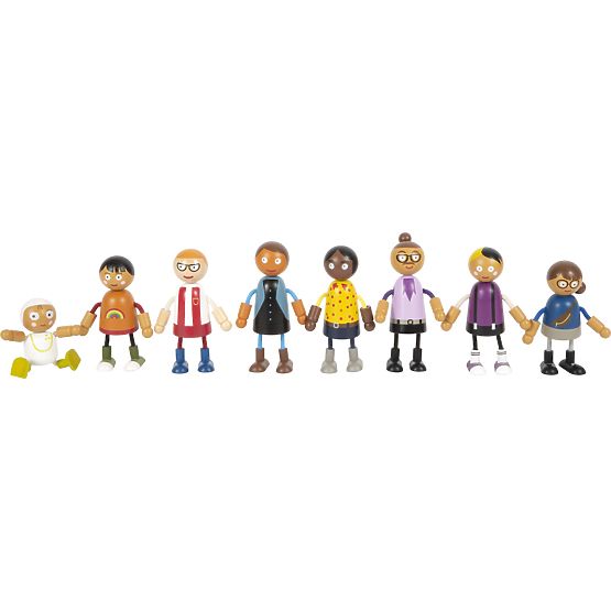 small foot Flexible Dolls Family with Child