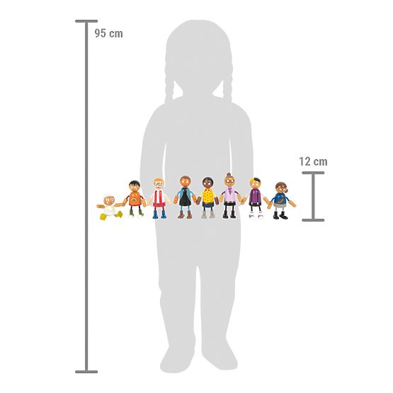 small foot Flexible Dolls Family with Child