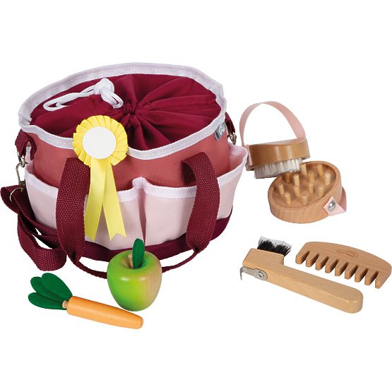small foot Horse Care Set with Red Bag