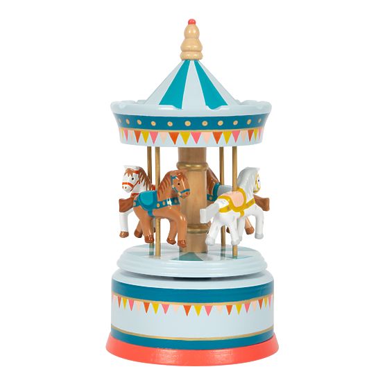 small foot Music Box Horse Carousel Blue