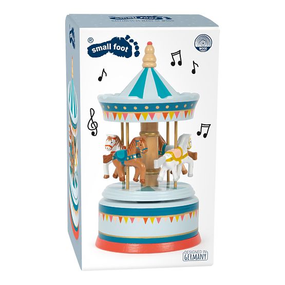 small foot Music Box Horse Carousel Blue