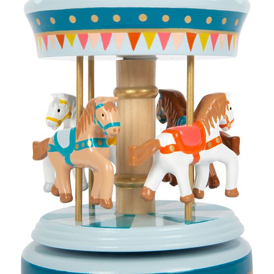 small foot Music Box Horse Carousel Blue