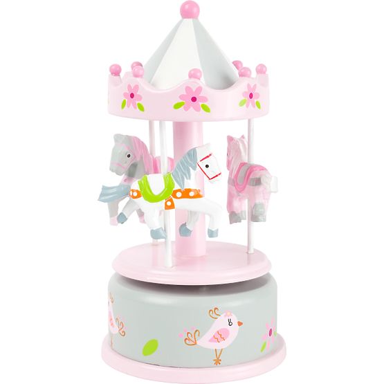 small foot Music Box Pink Carousel with Horses