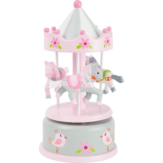 small foot Music Box Pink Carousel with Horses