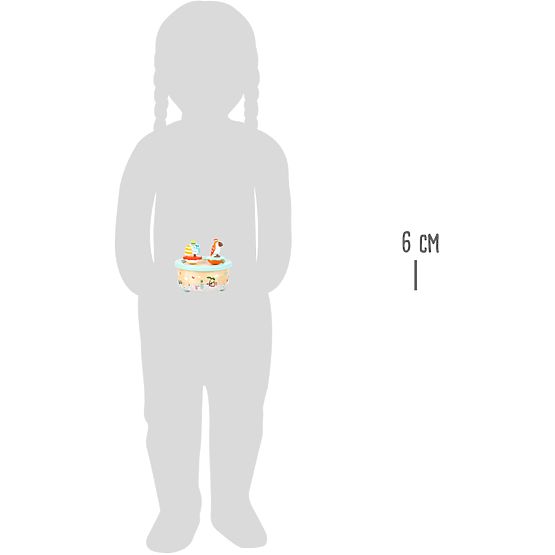 small foot Music Box with Elephant and Parrot