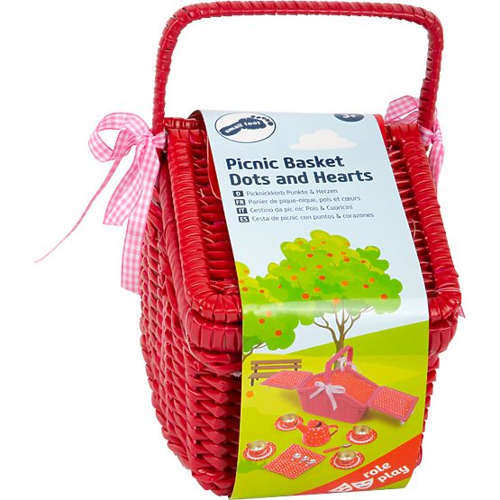 small foot Picnic Basket Dots and Hearts