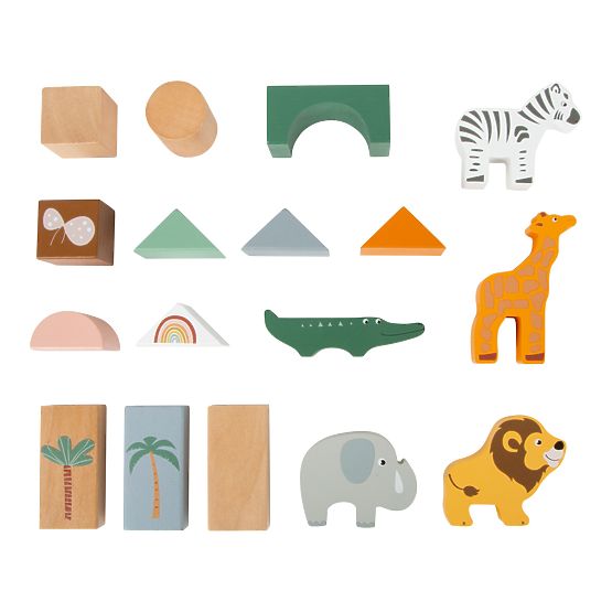 Small Foot Safari wooden building blocks 50 pcs