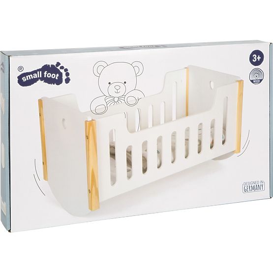 small foot Wooden Cradle for Dolls Little Button