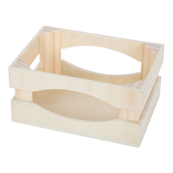 small foot Wooden Crate with Milk Bottles Fresh